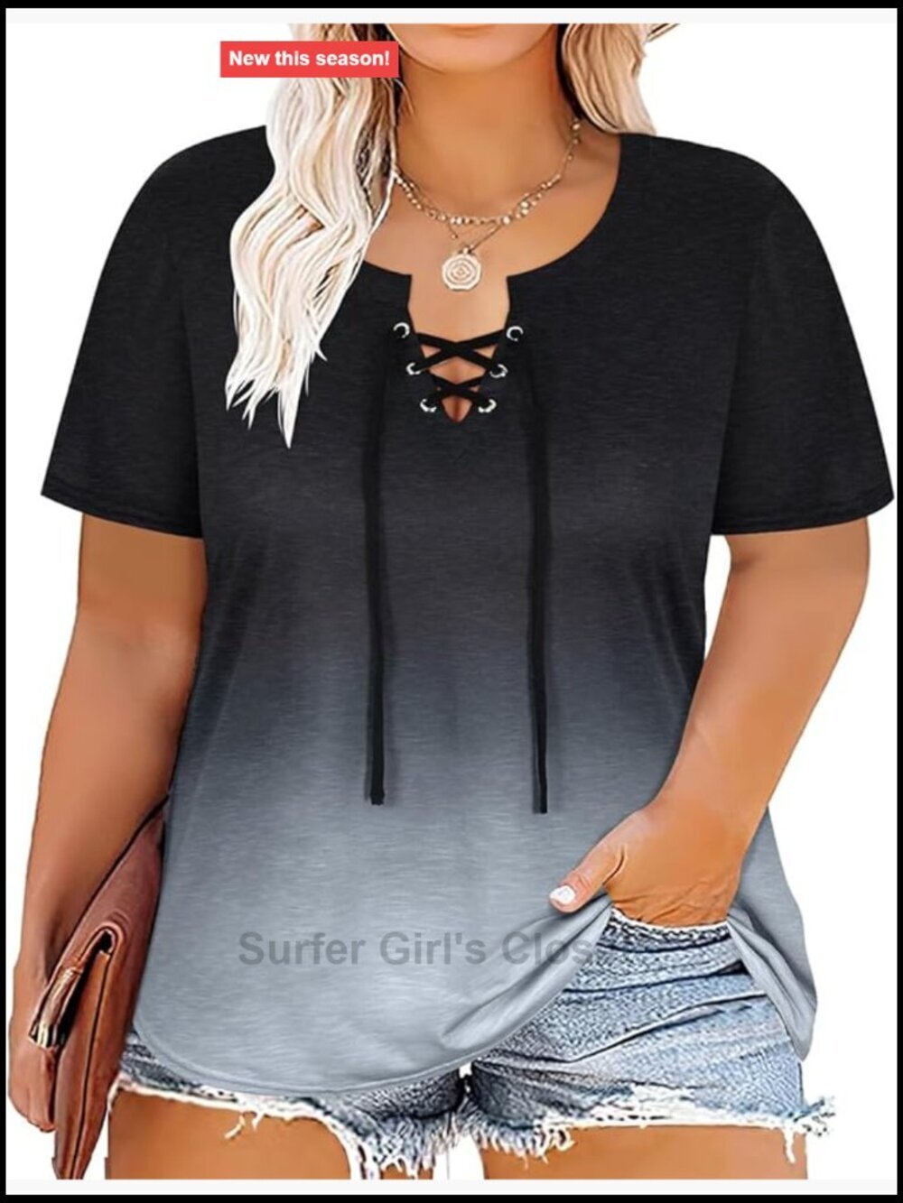 Plus Size Short Sleeve V-Neck Tunic Tops Summer Tees Floral Tie Dye XL-5X